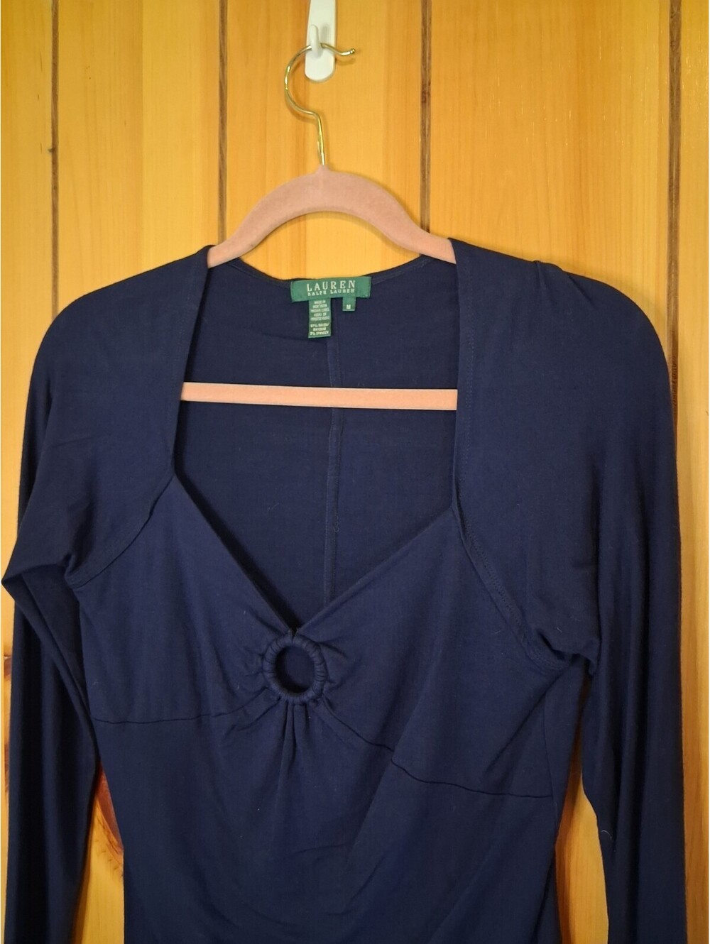 Ralph Lauren Sandylan Pullover Top~French Navy Color~Women's Medium Long Sleeve